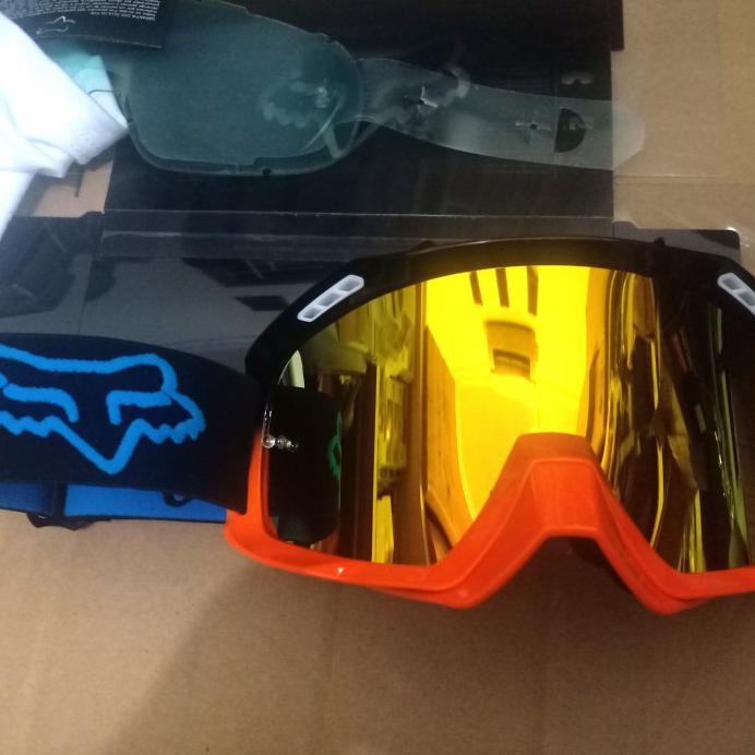 KACAMATA GOOGLE MOTOR CROSS FOX- KACAMATA FOX BLACK 2 LENSA