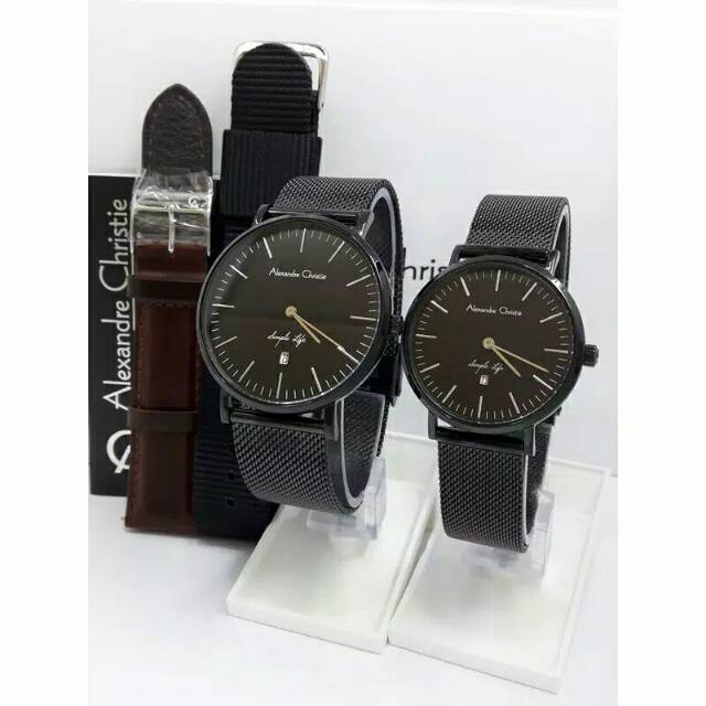 jam tangan pasangan alexandre christie AC 8566 FBL CP
