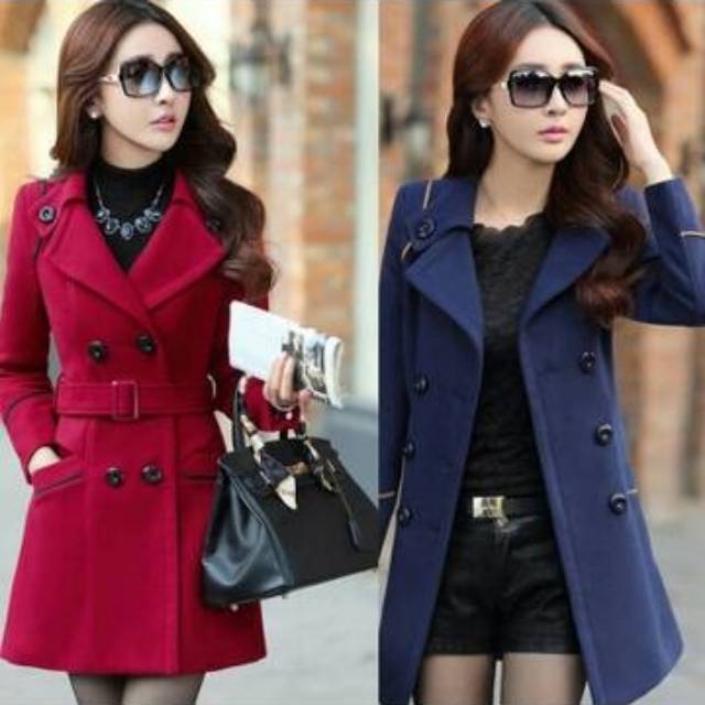 READY INDONESIA Jacket jaket big button long winter coat wool import bukan tiruan impor asli