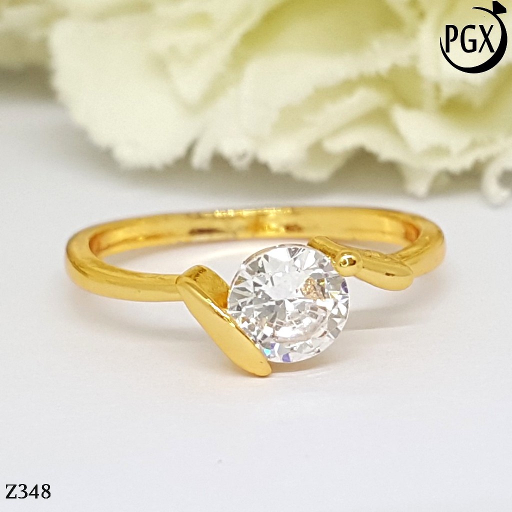 PGX Cincin Xuping Wanita Aksesoris Fashion Perhiasan Lapis Emas Premium - Z348