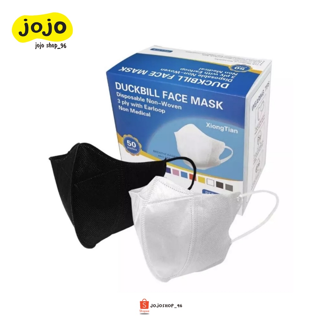 Masker Duckbill Face Mask 3-Ply Earloop Disposable Face Mask Non-Woven (50pcs)