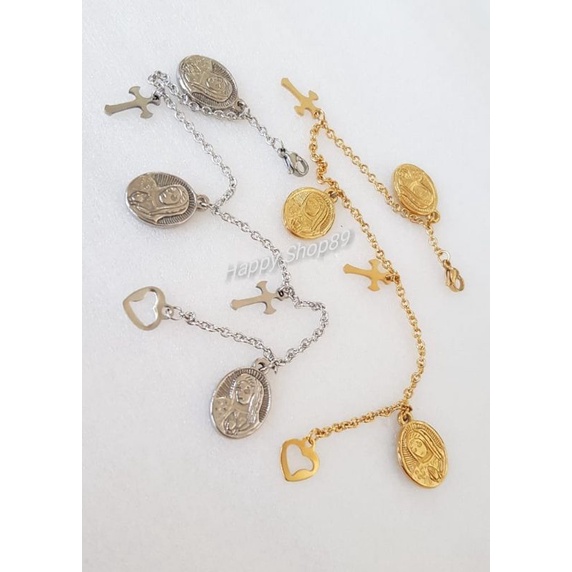 Gelang Bunda Maria Rosario gelang tangan rohani Titanium