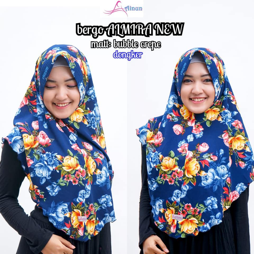 BERGO ALMIRA AINUN / JILBAB INSTAN MOTIF BUNGA