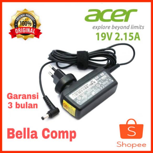 Adaptor Charger Notebook Acer Aspire One 532 D255 D260 D270 Happy D522 722 725 756 V5-132 V5-132P V5-131 19v 2.15A Original