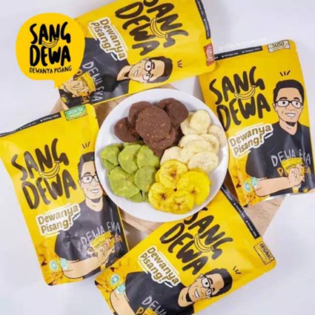 

Sang dewa keripik pisang coklat, susu, green tea, original