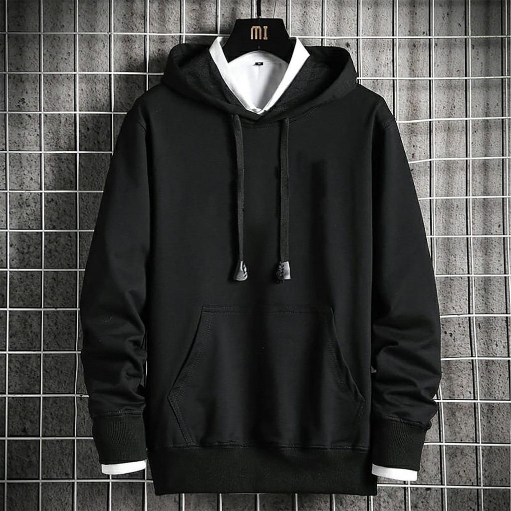 TOTOTAshop.Sweater Hoodie POLOS CS pria M-L-XL,Bahan Fleece tebal.