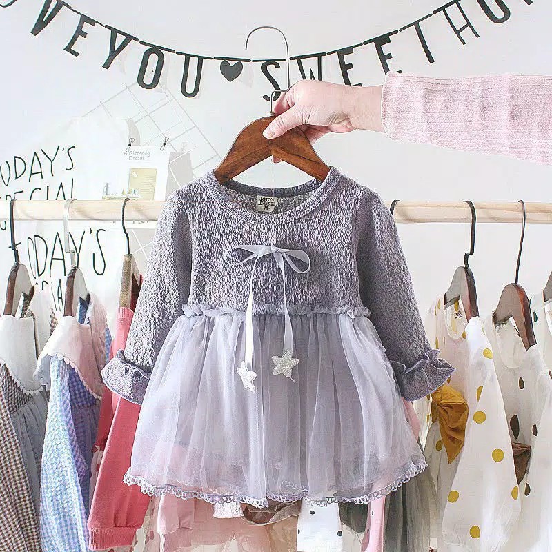 gos  CC4 DRESS IMPORT SKY MOON JD052 EBV Baju Dress Anak Perempuan Import