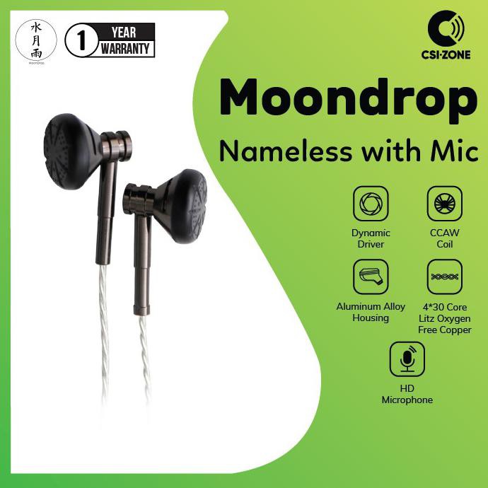 Moondrop Nameless Dynamic Hifi Earbud Earphone - Black With Mic Terlaris