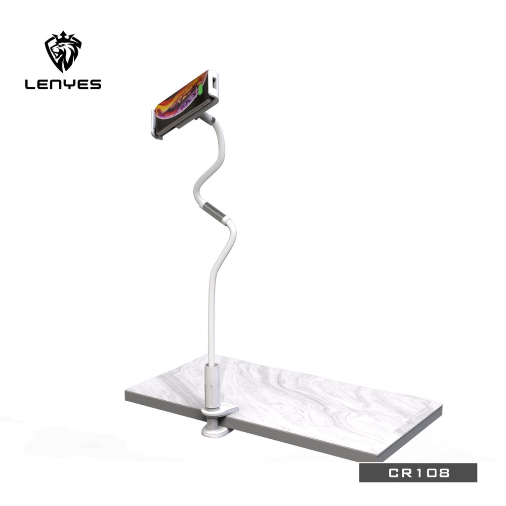 LENYES CR108 Lazypod Stand Holder Flexible dudukan HP &amp; Tablet di Meja kursi dll Original Lazy Pod untuk selfi flog live streming