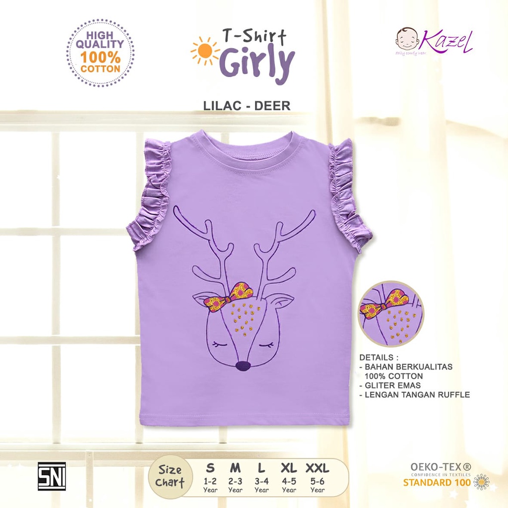 KAZEL Tshirt Girly Edition - Kaos Anak Bayi Perempuan