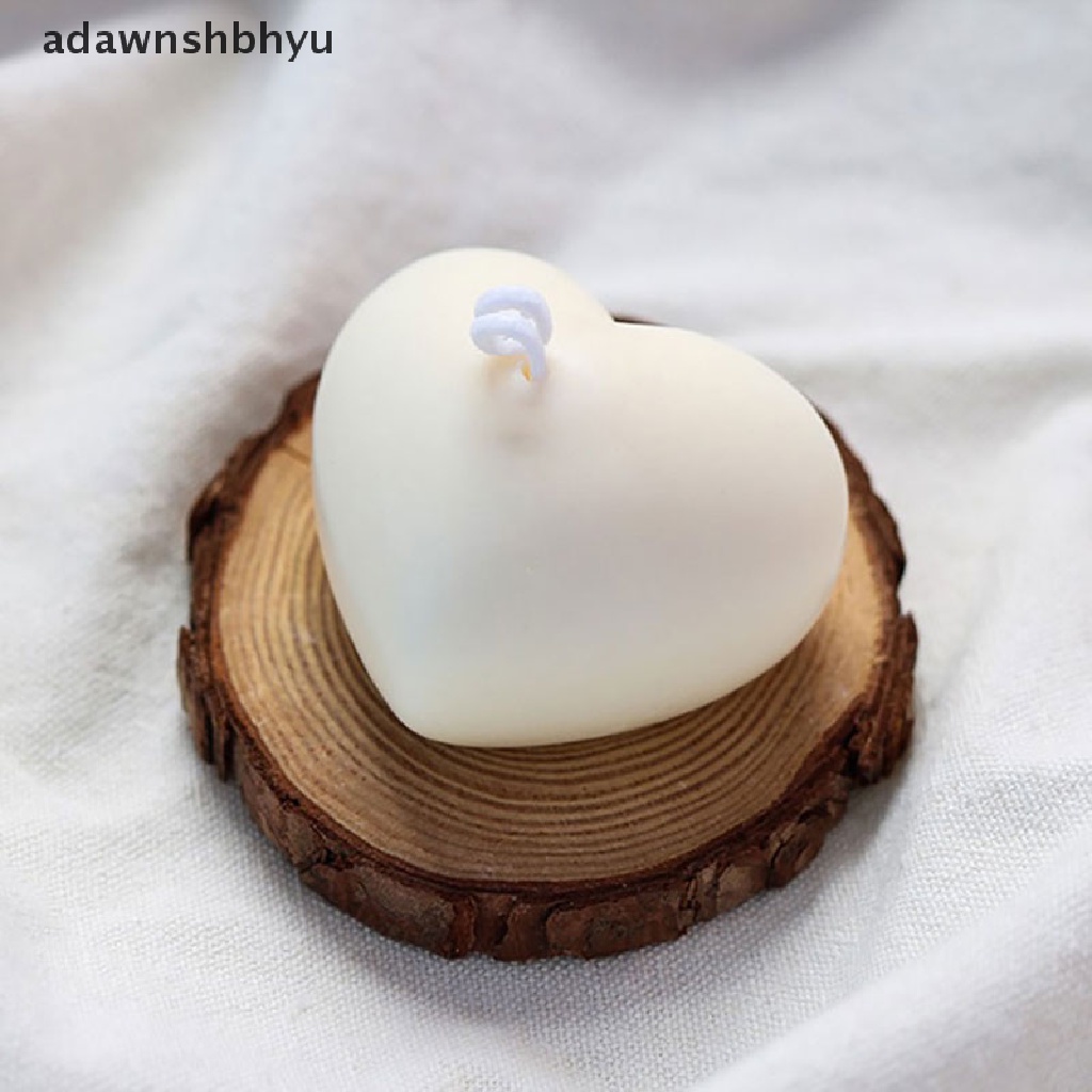 [adawnshbhyu] 3d Love Heart Silicone Mold Aroma Plester Cetakan Lilin DIY Dekorasi Kue