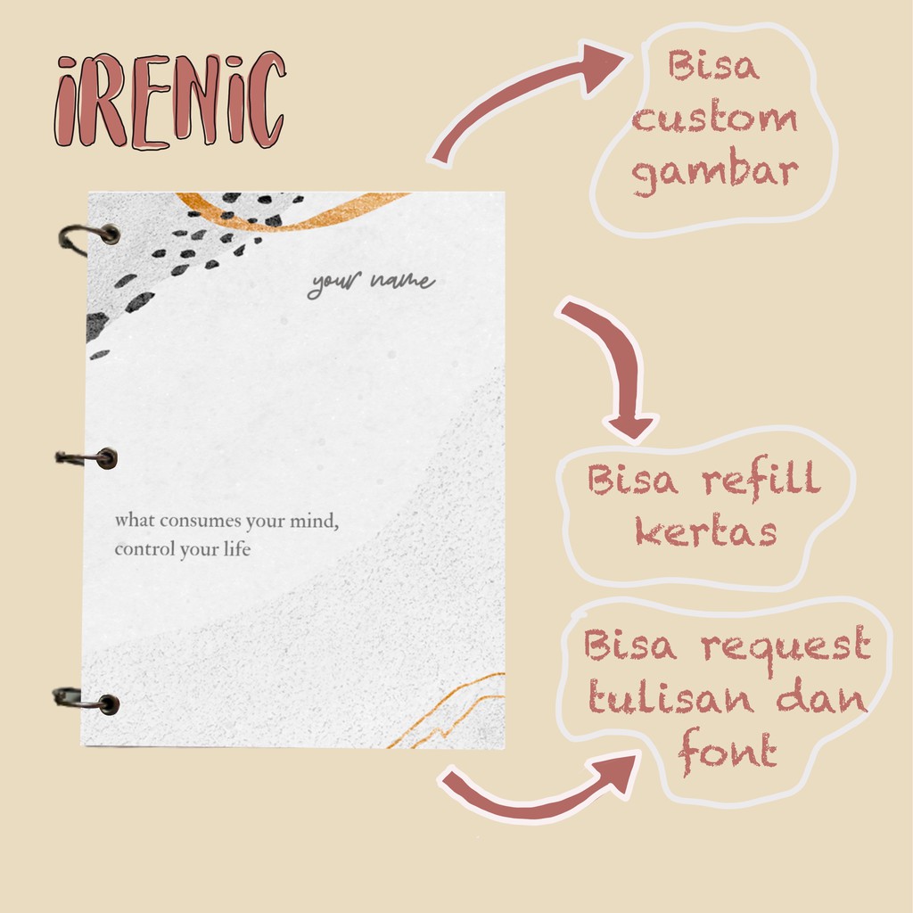

Custom Notebook A5 Hard Cover Buku Catatan Binder Journal