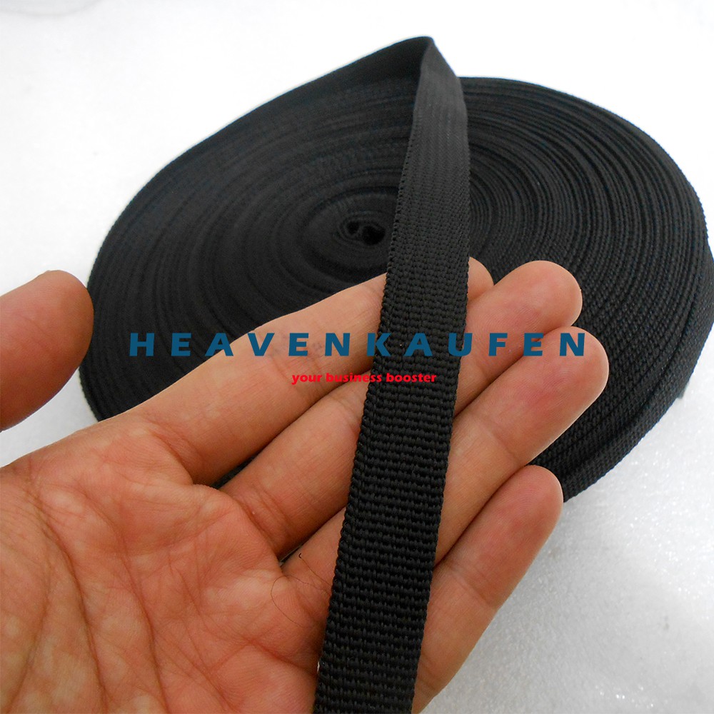 Webbing Tas 1,5 cm Warna Hitam Murah Meteran