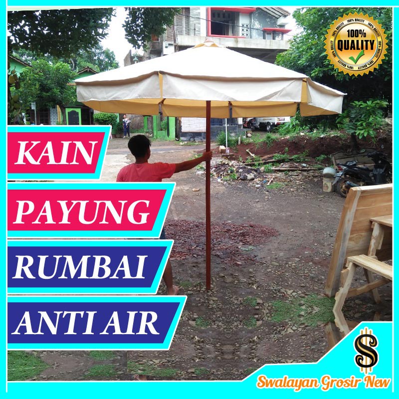 SG06 KAIN PAYUNG TAMAN RUMBAI KAIN TENDA PAYUNG TAMAN CAFE HOTEL PANTAI TENDA WATERPROOF RUMBAI