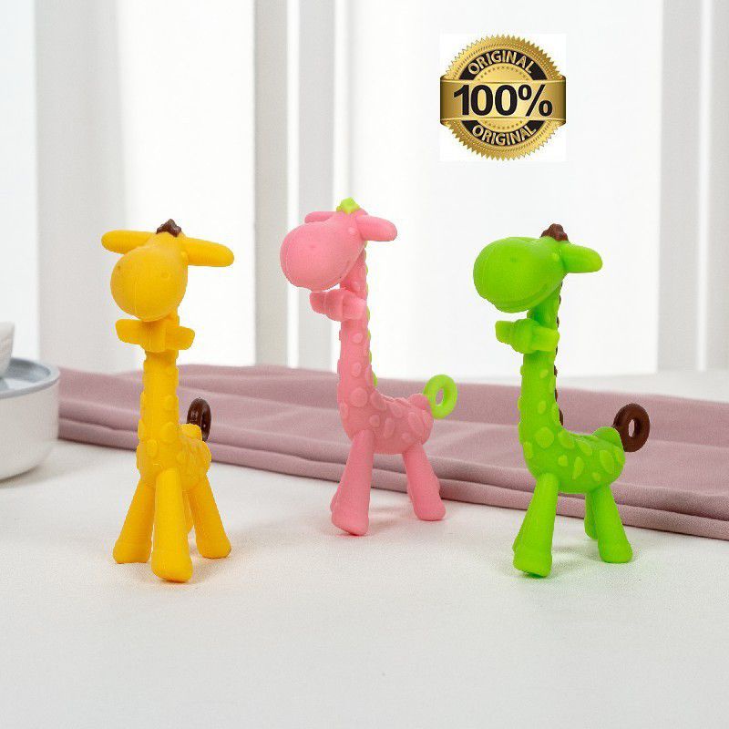 [rumahbayipdg] Teether girafe gigitan bayi silikon jerapah BPA free