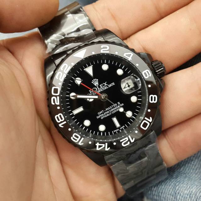 Jam tangan rolex oyster perpetual date gmt master II black
