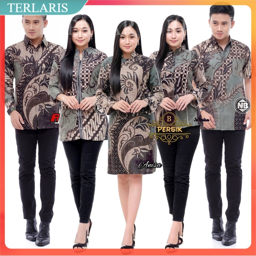 [ANS BATIK] Maura Couple - Sania Ruffle Batik Couple Ori Ndoro Jowi Garansi Termurah Shopee