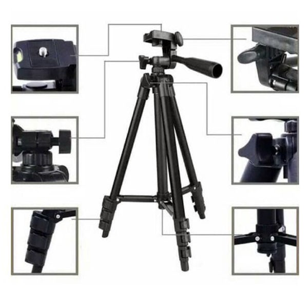 Tripod 3120 Handphone Kamera Camera HP Free Holder 1 Meter Black