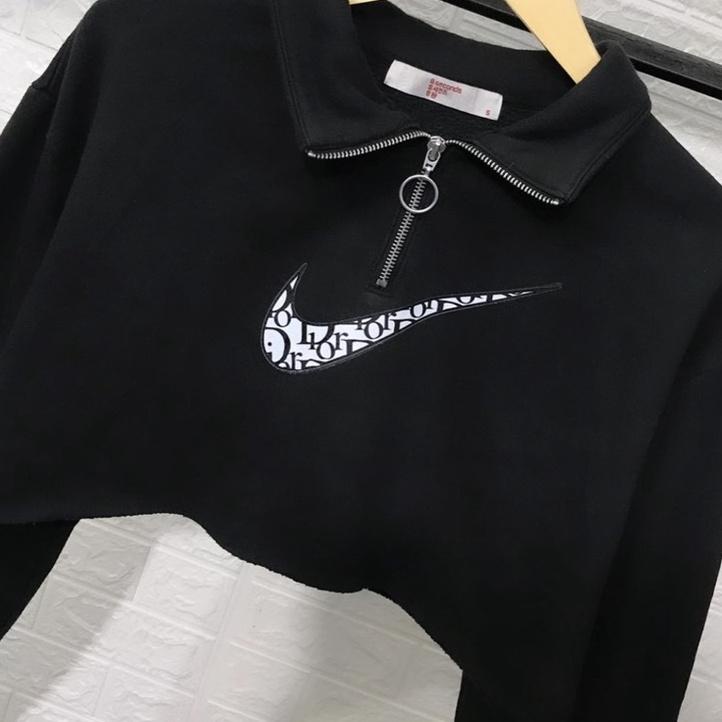 NIKE ZIPPER CROOPE SWEATER | CROPTOP SWEATER WANITA MURAH [Aed31au22ĸ]
