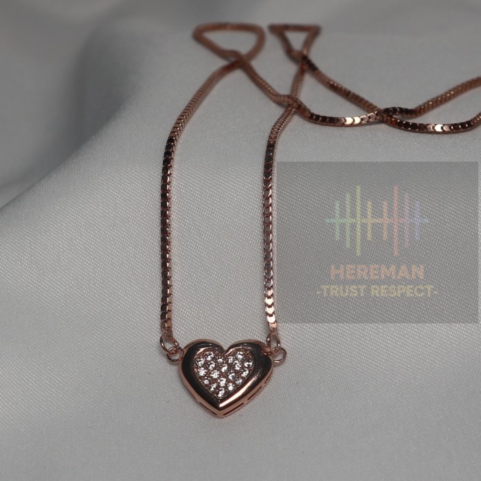 Kalung Demetra Emas Asli Rose Gold Kadar 17K 750