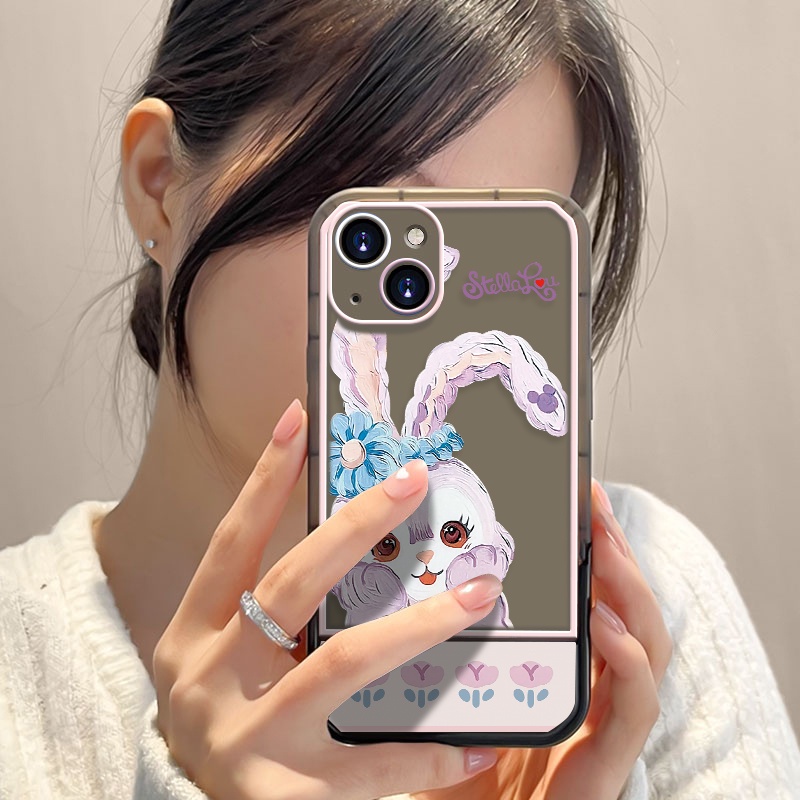 Soft Case Bahan Silikon Motif Kelinci Tahan Banting Untuk IPhone 13 12 11 Pro Max X XR XS 7 8 Plus 6 6S SE 2020