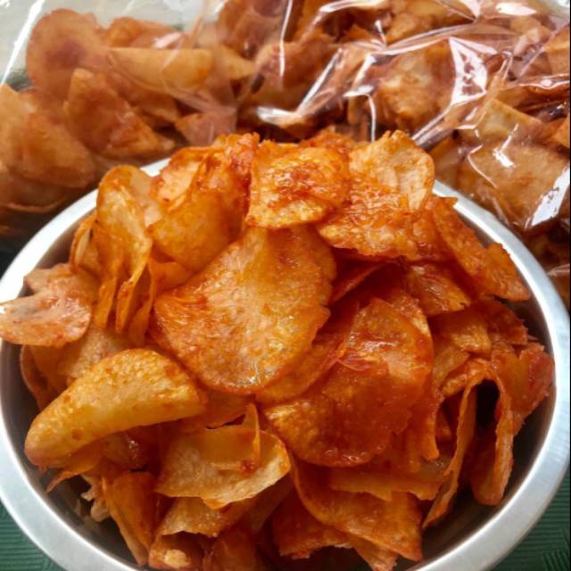 Kripik singkong pedas/ kripik singkong bestak/ krupuk singkong