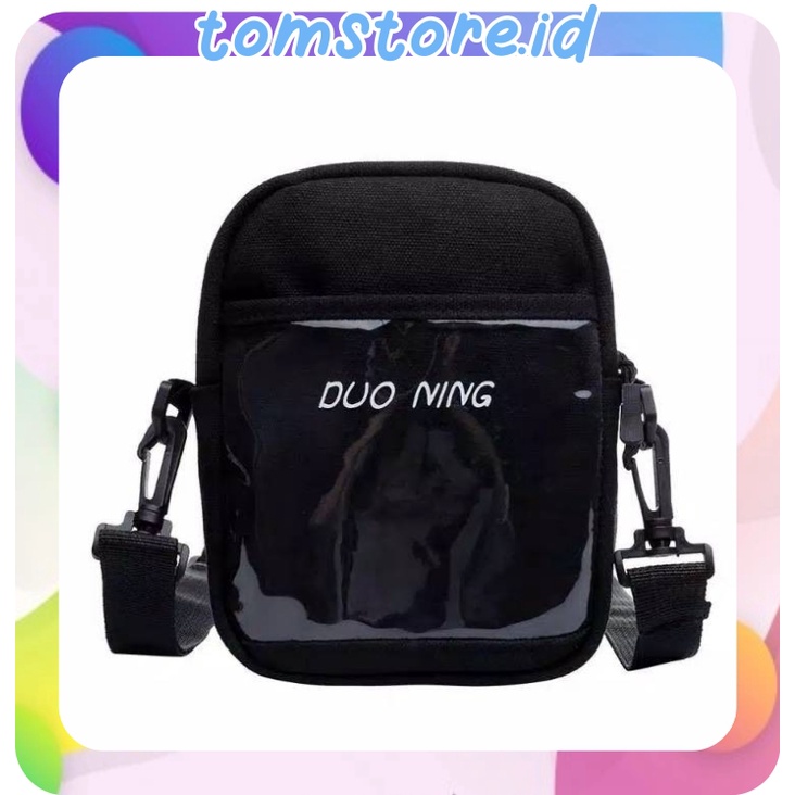 TOMSTORE.ID LW004 DUO NING TAS SELEMPANG WANITA NEW TRANSPARANT SLING BAG KEKINIAN LUCU / UNIK COD
