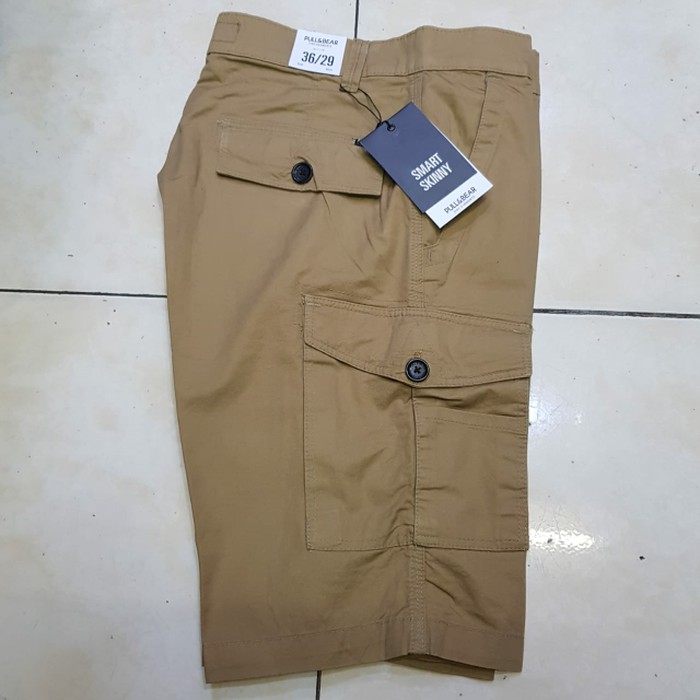 NEW FB CELANA CHINOS PENDEK CARGO PULL AND BEAR ORIGINAL SURF SKATE - COKLAT