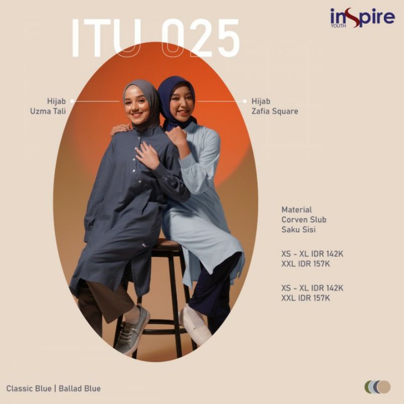 TUNIK INSPIRE ITU 025  Baju Atasan Fashion Muslim Long Tunik Tunic Kantor Wanita Terbaru Cantik Polo