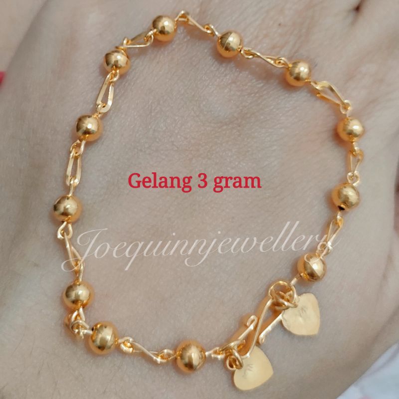 gelang emas muda dewasa 3 gram