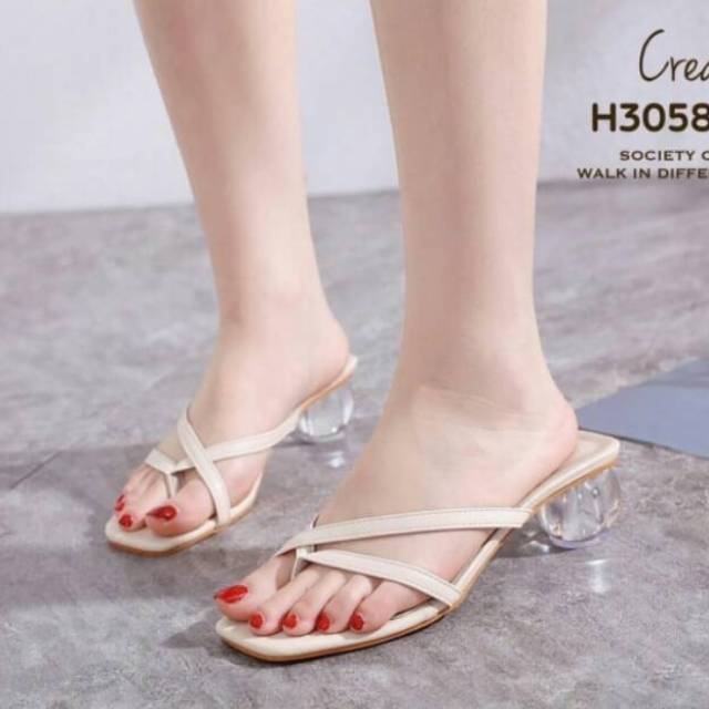 ABBUSHOES  Us 86 hak kaca telor jepit 5cm untuk wanita