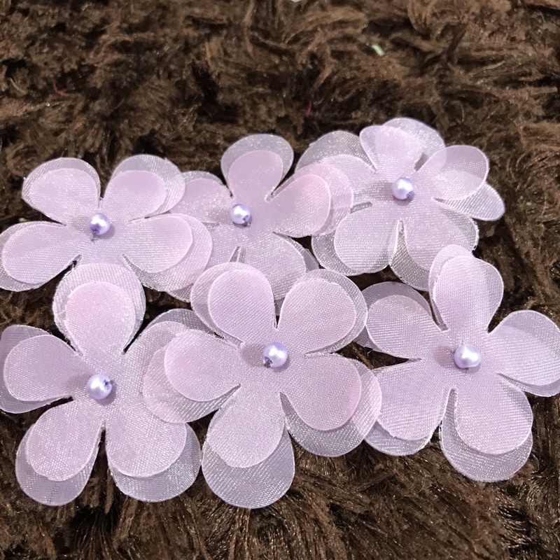 aplikasi bunga organza / organza 3d / bunga solder