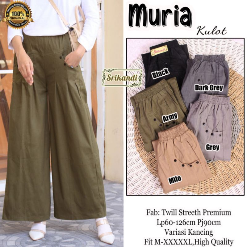 muria kulot celana kulot katun twill strech by srikandi