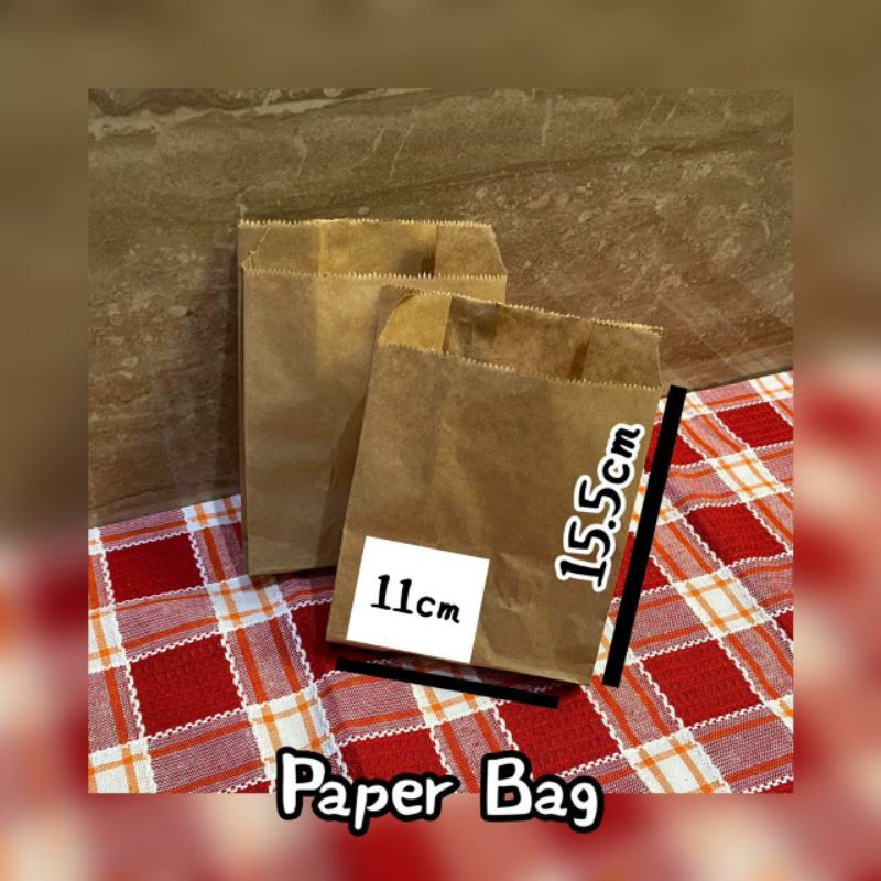 

Paper Bag (size S+) / Kantong kertas Makanan Gorengan - Putih & Coklat