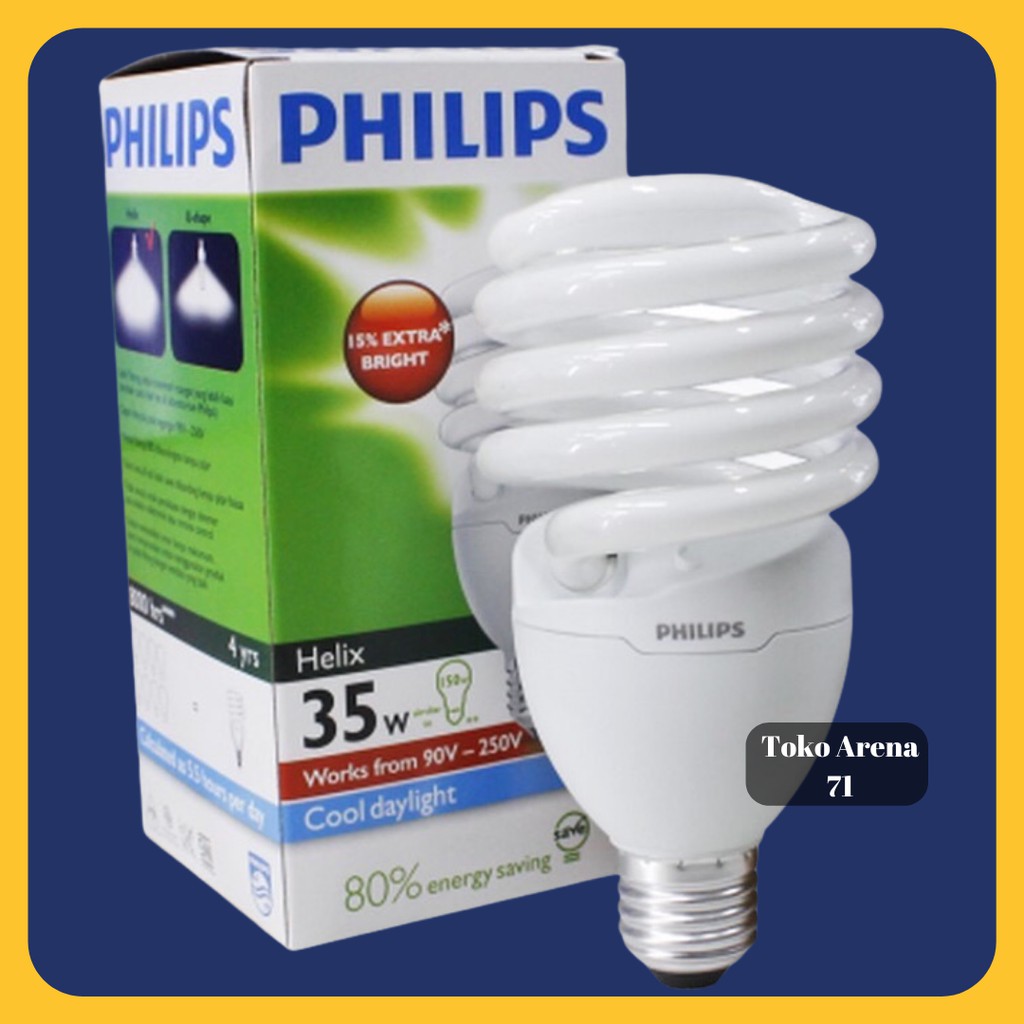 Lampu Philips Spiral Tornado Helix 35 Watt 35W 35Watt 35 W Cahaya Putih Cool Daylight CDL