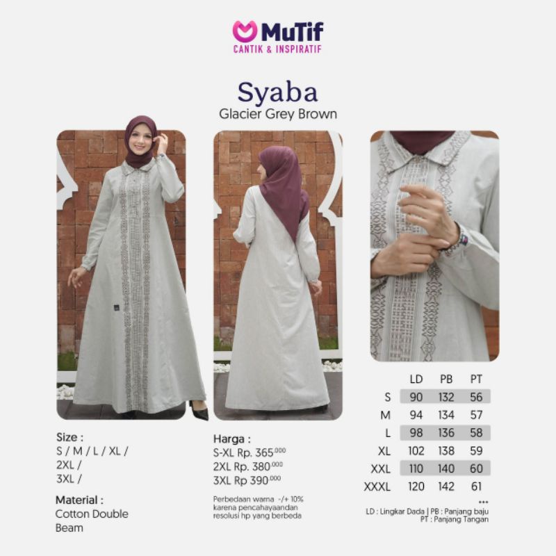 MUTIF GAMIS SYABA GLACIER GREY BROWN