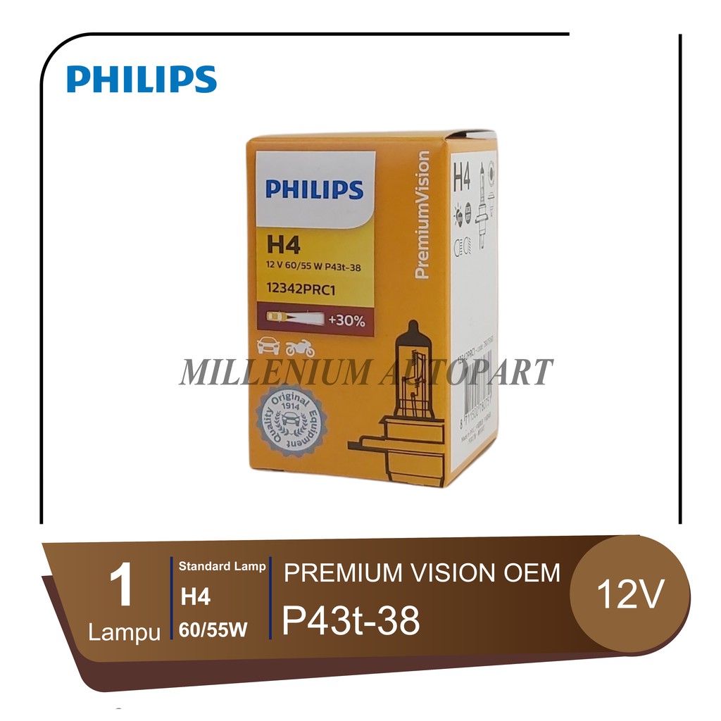 BOHLAM HALOGEN PHILIPS STANDARD PREMIUM VISION H4 60/55W 12V