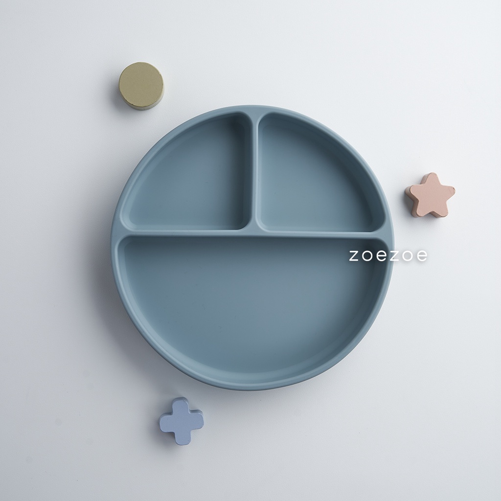 ZOEZOE Silicone Bib Suction Plate Bowl Spoon Set Celemek Piring Mangkok Sendok Makan Bayi Silikon