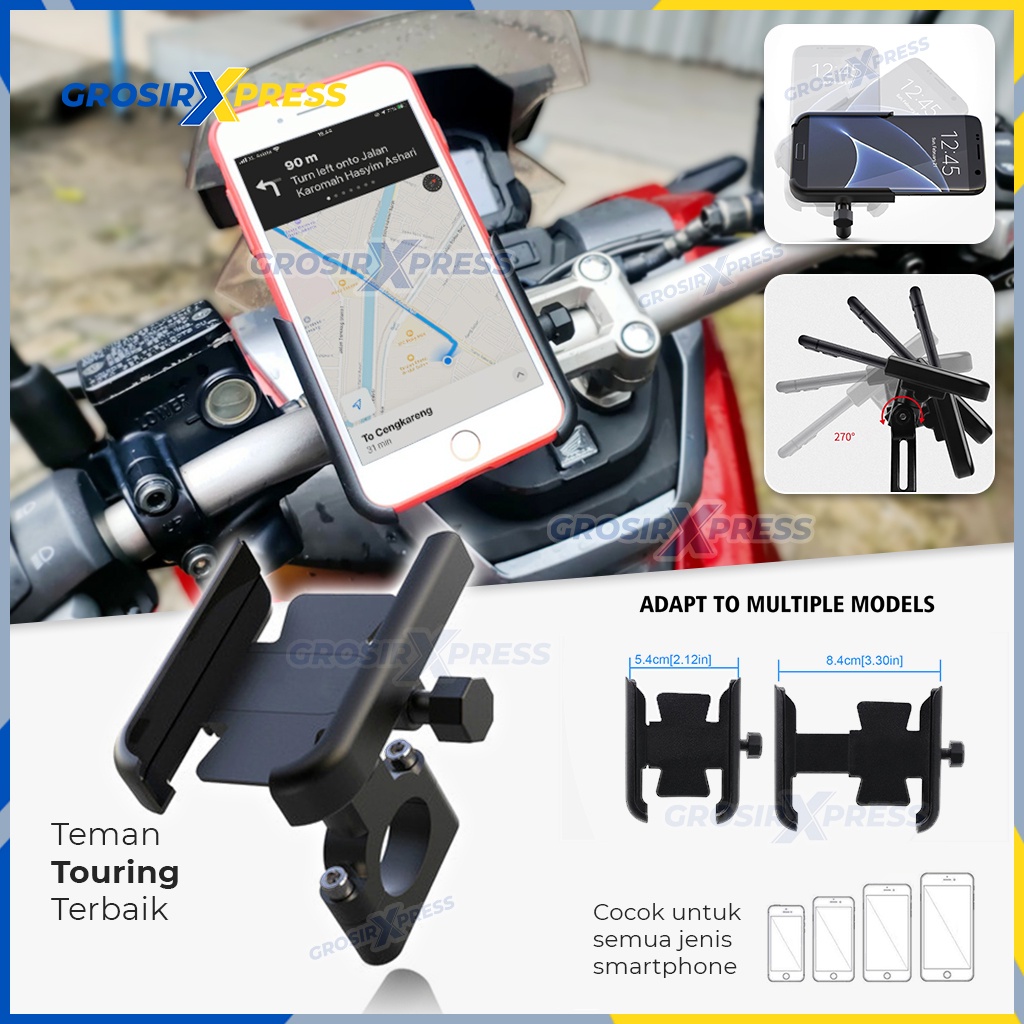 Phone holder Motor STANG tatakan penahan tempat stand hp di motor original anti slip NB12