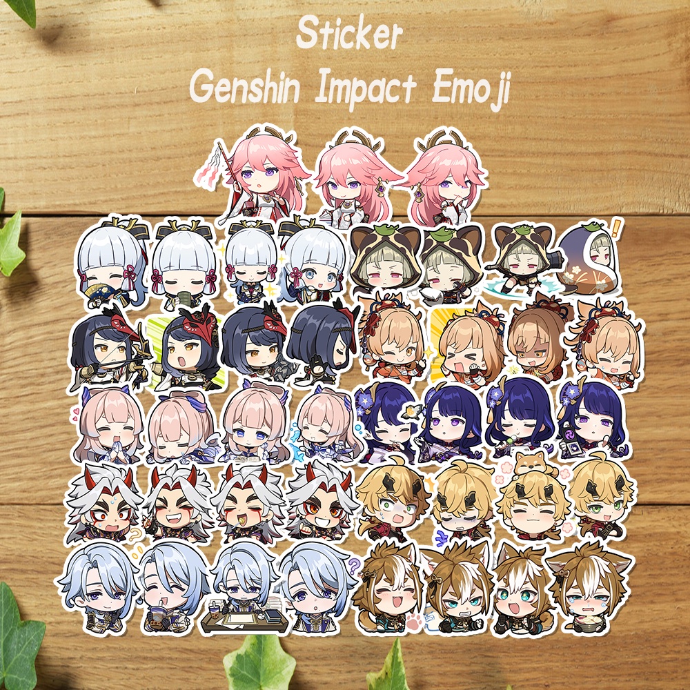 Stiker Genshin Impact Emoji Sticker Vinyl / Sticker Set Genshin Inazuma Character