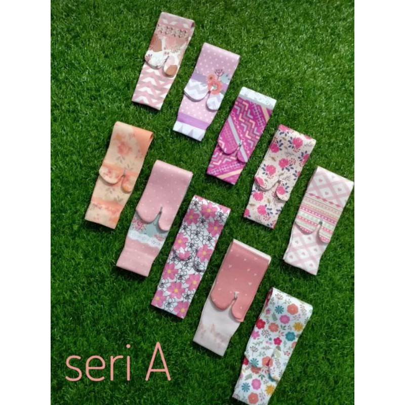 (12pcs) kaoskaki  jempol Printing kaos kaki wanita Panjang Kaos kaki Muslimah-Seri A