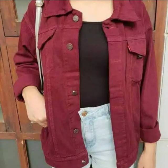 JAKET JEANS  WANITA JUMBO LD 122cm XXXL MUAT UNTUK 100KG