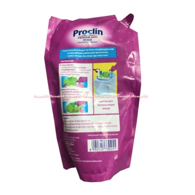 Proclin 400ml Penghilang Noda Untuk Baju Putih &amp; Bewarna Pro Clin Sabun Pemutih Untuk Baju Pakaian Kemasan Refill Pouch Pro Clean Proclean Pro Clear