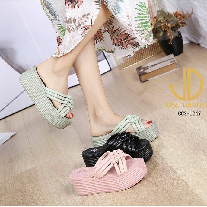 JOSE DAROCA Wedges Sandal Kulit #CCS-1247# Original