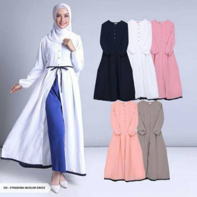 Fyradina muslim dress / long cardy / cardigan panjang tersedia mini size hingga big size