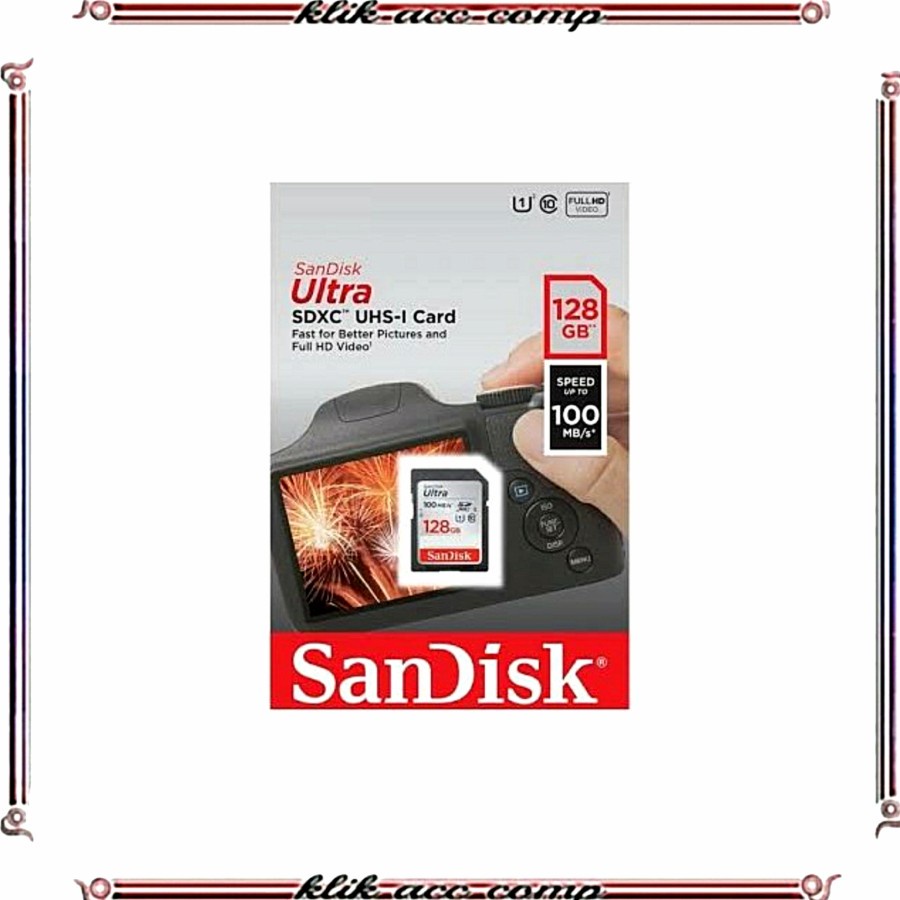 SANDISK SDCARD ULTRA 128GB 100MB/S- SD CARD 128 GB 100MBPS ORIGINAL