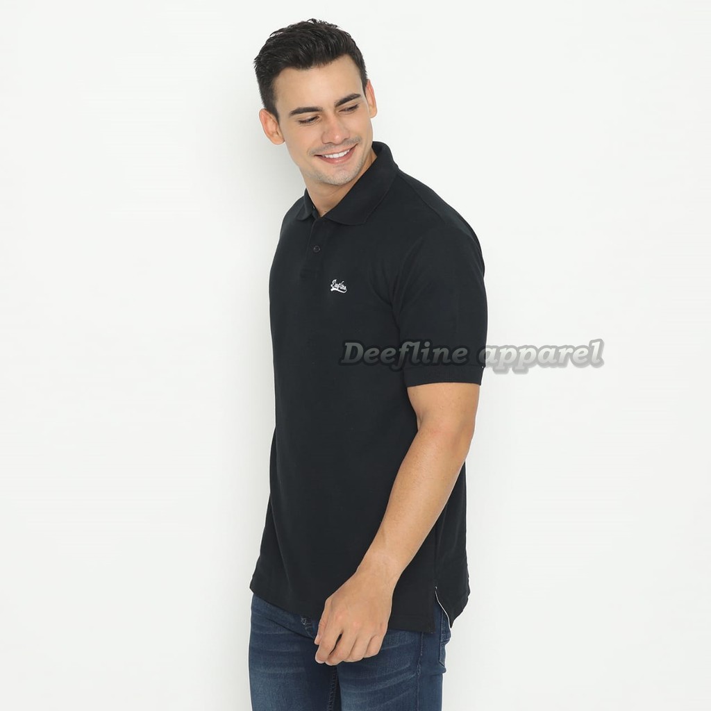 DEEFLINE Kaos polo shirt pria -  kaos kerah katun hitam - kaos kerah wangki terbaru