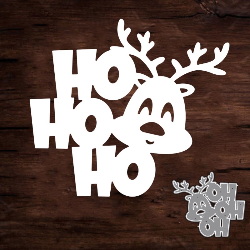 Cetakan Stensil Cutting Dies Motif Ho Ho Ho Ho Ho Bahan Metal Untuk Scrapbook / Craft DIY / Kartu