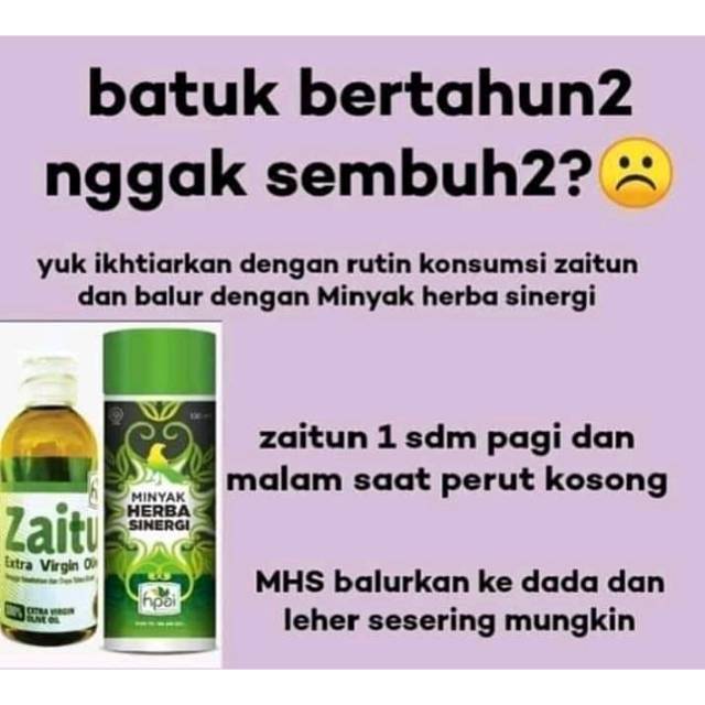 Obat Batuk Herbal Resep Herba Hni Zaitun Minyak Herba Sinergi Shopee Indonesia