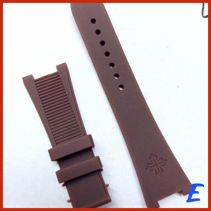 Tali strap jam tangan patek philippe geneve Philip Rubber karet coklat